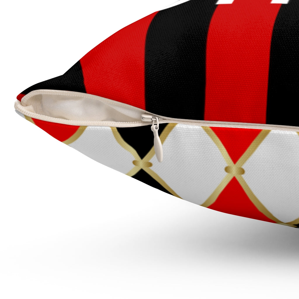 Freak Show Red and Black Striped Throw Pillow