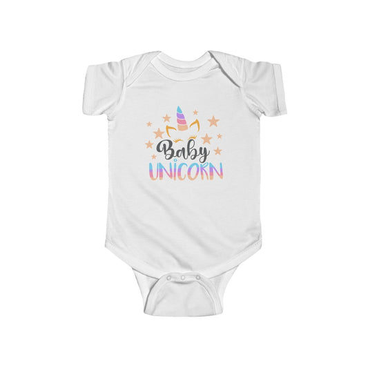 Baby Unicorn Sweet Girls White Infant Bodysuit