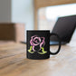 Pastel Pink Gothic Rose Black Coffee Cup