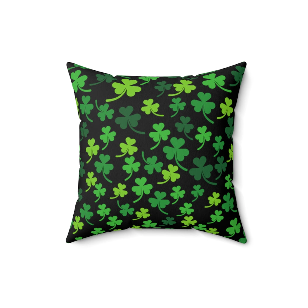 Green Clover Pattern Throw Pillow