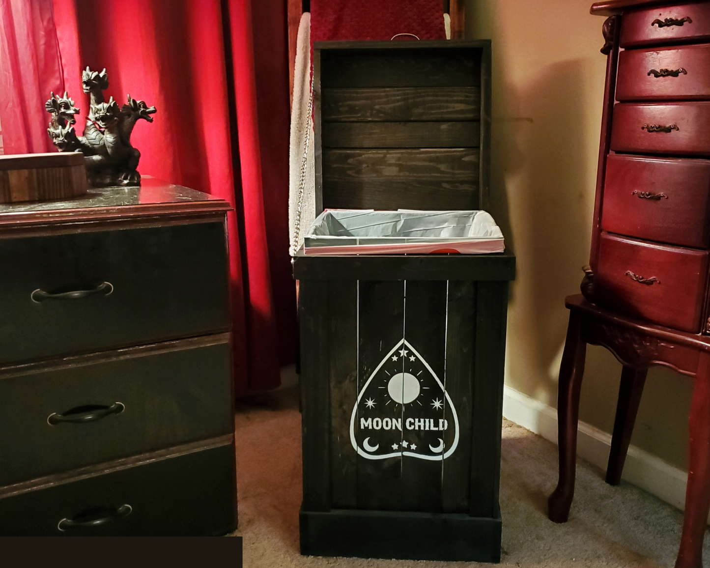 13 Gallon Moonchild Trash Can